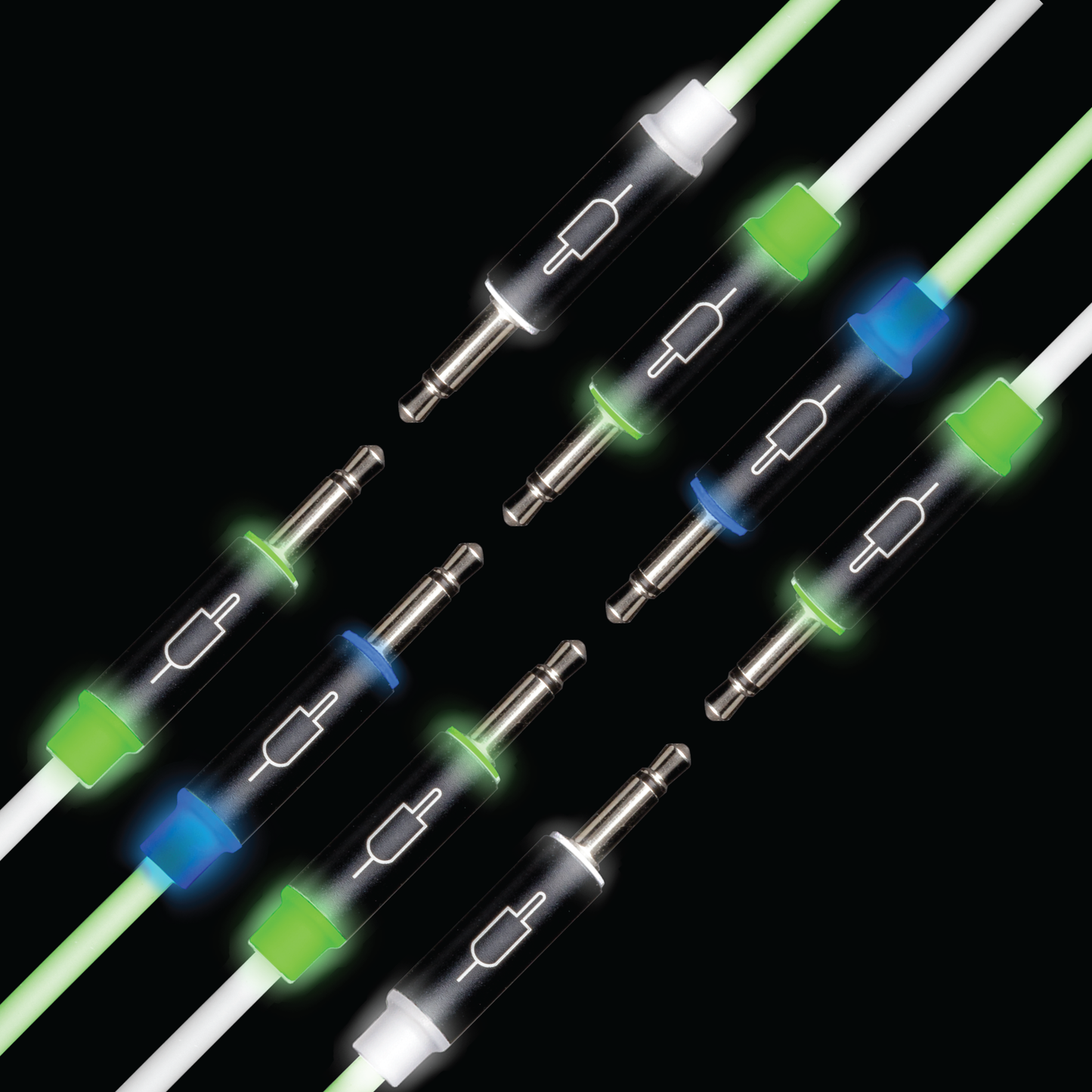 LED 3.5mm mono patch cables